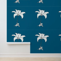Floral Branco Azul Turquesa