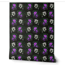 Floral Branco e Roxo