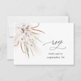 Floral Branco Verão Boho com RSVP Refeição