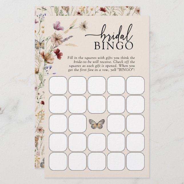 Floral Bridal Bingo (Frente/Verso)