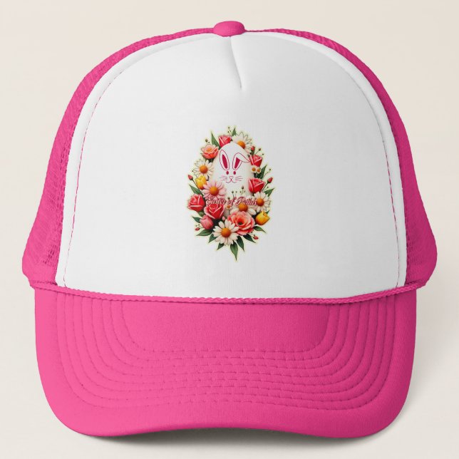 Floral Bunny – Spring Easter Illustration - boné (Frente)