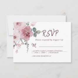 Floral Burgundy Dusty Rosa Rosa Casado RSVP