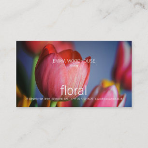 Floral - cartão de visita vermelho das tulipas