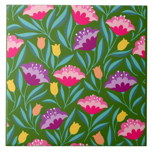 Floral Ceramic Tile (Frente)