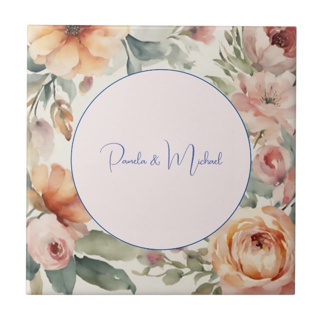 Floral Clássico Minimalista E Elegante De Casament (Frente)