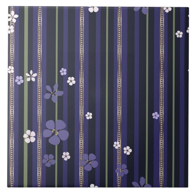 Floral com risca púrpura (Frente)