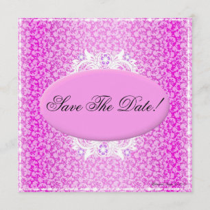 Floral Cor-de-Rosa e Branco Salvar o Convite de Da