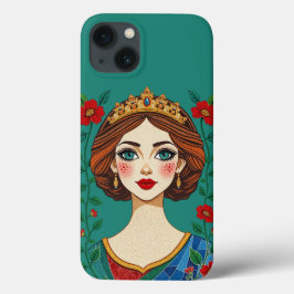 Floral Crown Princess | Fundo Teal