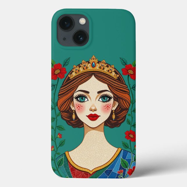 Floral Crown Princess | Fundo Teal (Verso)