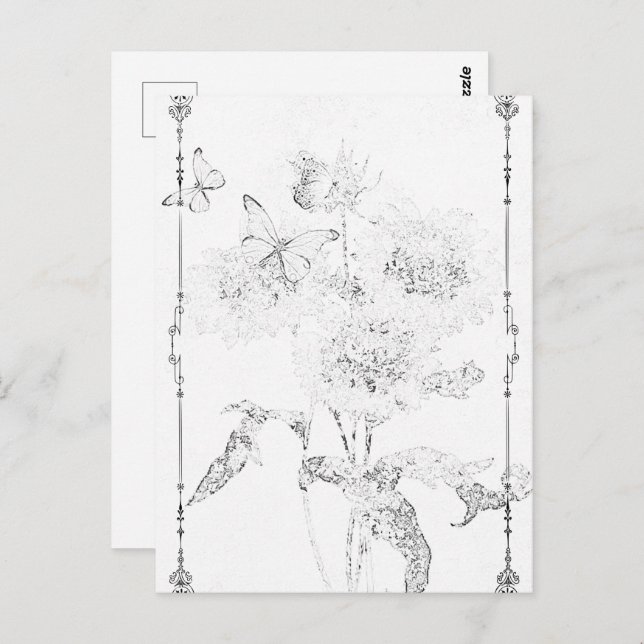 FLORAL DA MANTEIGA | Cartões postais para impressã (Frente/Verso)