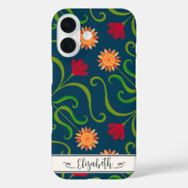 Floral Damask Sunflower Boho Marinho Blue FolArt