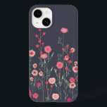 Floral Dark Boho<br><div class="desc">Pintura de flores silvestres que vi por uma parede em Plymouth. Bonito pintura floral cor-de-rosa e solta sobre fundo de cinza escuro. Arte original de Nic Squirrell.</div>