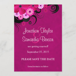 Floral Dark Fuchsia Salve O Anúncio De Data