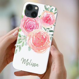 Floral de Aquarela Rosa Personalizado