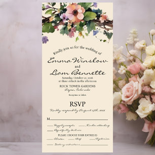 Floral de aquarela, tudo em um Convite de casament