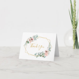 Floral de Blush Elegante Cartões de agradecimen