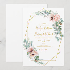 Floral de Blush Elegante | Convite Casual Para Cas