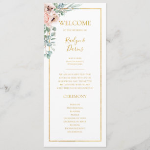 Floral de Blush Elegante Programa Casamento