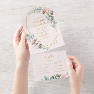 Floral de Blush Elegante Selo E Envio De Pastas
