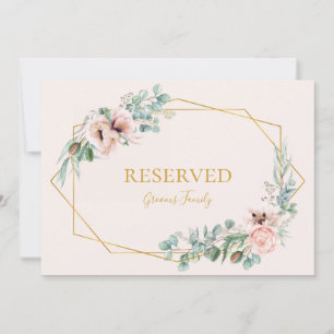 Floral de Blush Elegante Sinal de Pastel Reserva