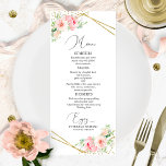 Floral de Blush Geométrico Elegante do Menu Casame<br><div class="desc">Um simples cartão de casamento de caligrafia. Eu ofereço um serviço de personalização gratuito,  se você tiver perguntas ou solicitações especiais,  por favor,  sinta-se à vontade para me contactar.</div>