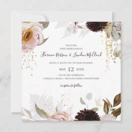 Floral de Blush Moderno | Convite para Casamento Q