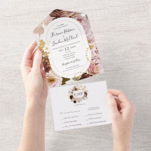 Floral de Blush Moderno Frame Selo E Envio