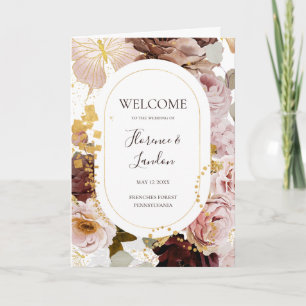 Floral de Blush Moderno Programa Casamento Dobra
