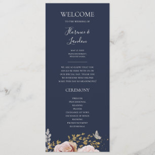 Floral de Blush Moderno Programa de casamento ma