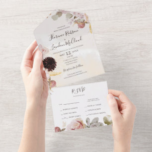 Floral de Blush Moderno Selo De Aquarela E Envio