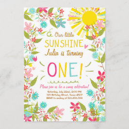 Floral de Convite de aniversário de Sol