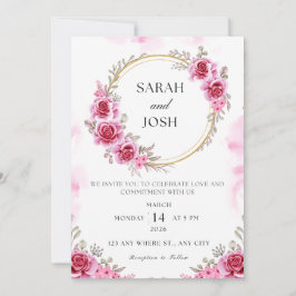 Floral de Convite de Casamento Personalizável