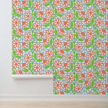 Floral de Coral, Lima e Água em Treliça de Bambu