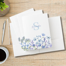 Floral de flor selvagem azul personalizado