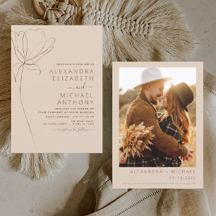 Floral de Foto Terracotta Minimalista de Casamento