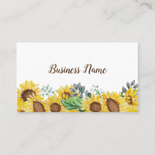 floral de girassol, boutique cartão de visita