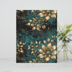 Floral de Grunge Dourado e Rasgado