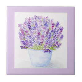 Floral de Lavanda em Aquarela Solta Pintada à Mão