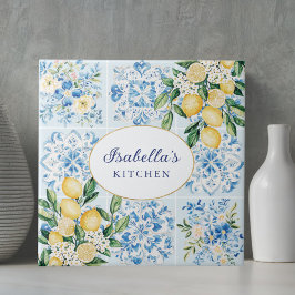 Floral de Limão Italiano Azul Aquarela Personaliza