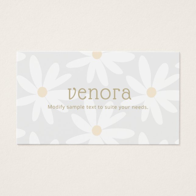 Floral de margarida branca e Cinza (Frente)