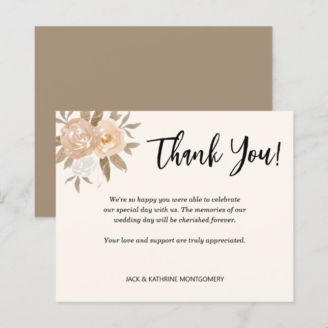 Floral de outono do Orçamento Obrigado (Frente/Verso)