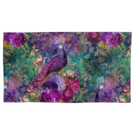 Floral de Peacock Teal Roxo Elegante