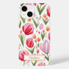 Floral de Primavera rosa bonito personalizado