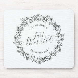 Floral de Recem casados Personalizado Mousepad