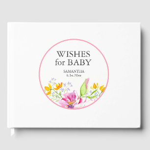 Floral do Livro de Convidado do chá de fraldas