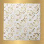 Floral Dourado Elegante<br><div class="desc">Azulejo branco com padrão floral de ouro.</div>