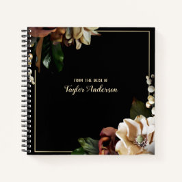 Floral Dourado legante personalizado a preto