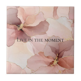 Floral Dourado Rosa-Blush Romântico