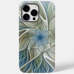 Floral Dream Pattern Abstrato Blue Khaki Fractal