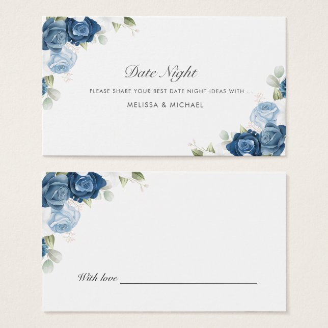 Floral Dusty Blue Greenery (Frente & Verso)